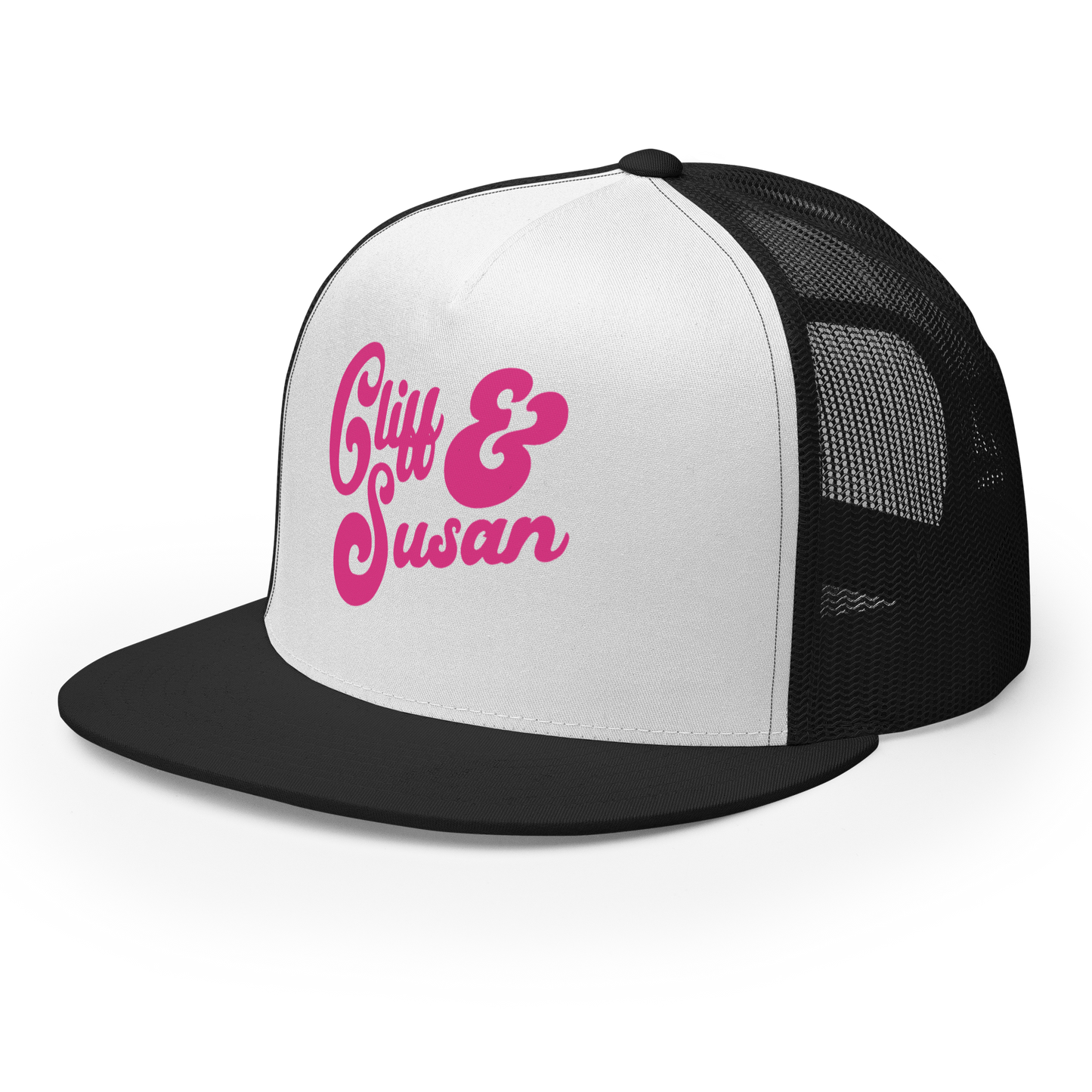 Cliff & Susan Trucker Cap (Pink Logo)