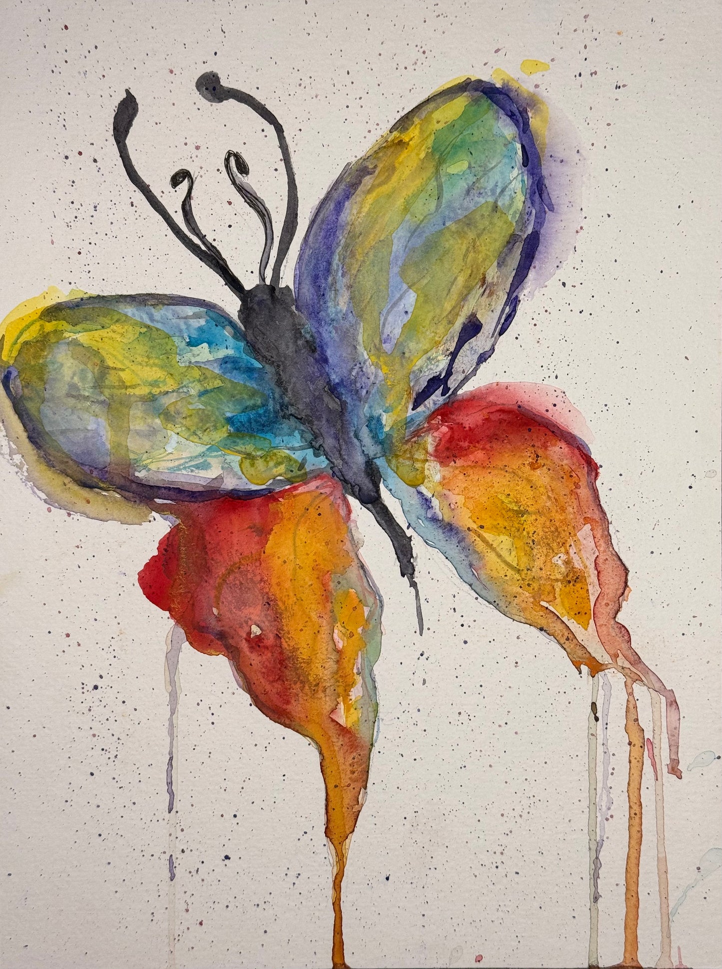 "Butterfly Goodbye" Original Watercolor 9" x 12"