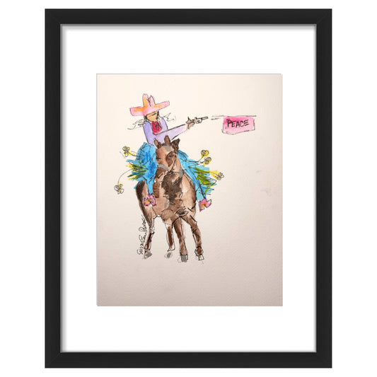 “Peace Pony” Original Watercolor - 11"x14" Framed
