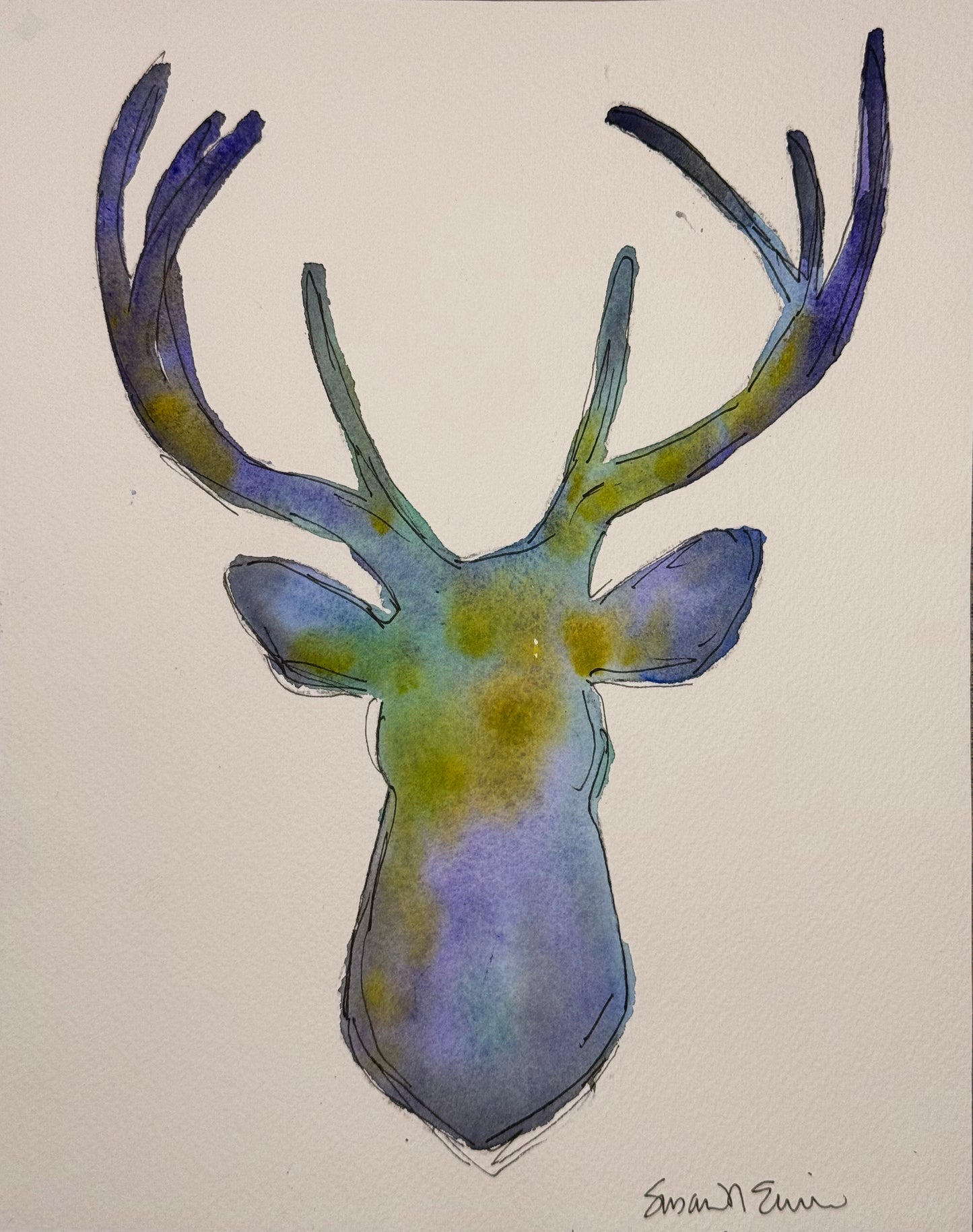 "John Deer Not Green" Original Watercolor 8" x 10"