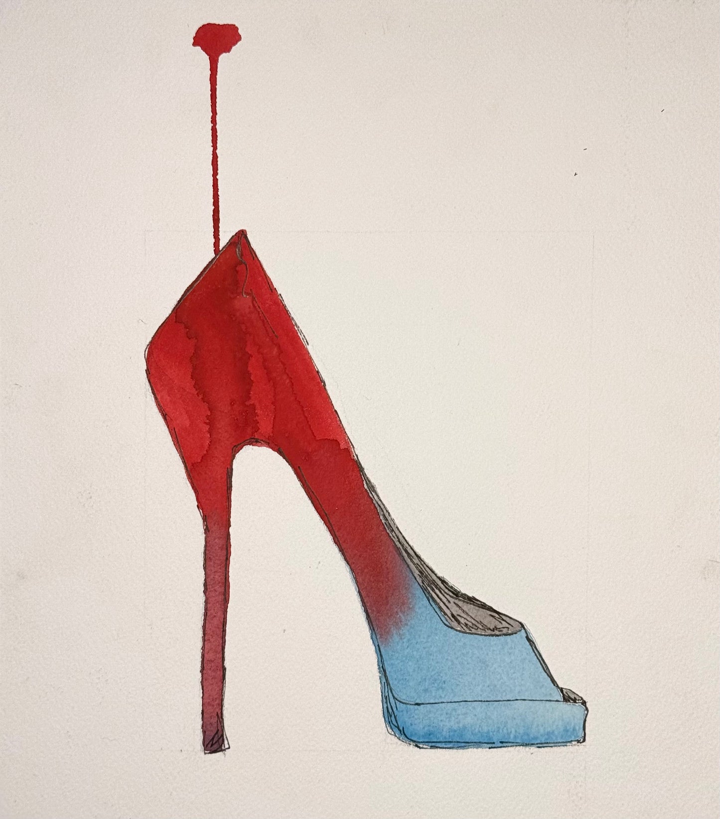 "Liquid Vuitton" Original Watercolor 9" x 10"