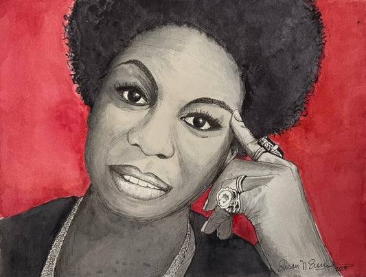 “Nina Simone” Original Watercolor - 12"x15"