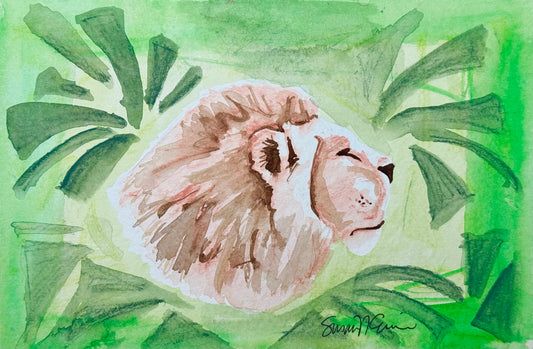 "Simba" Original Watercolor 6" x 9"