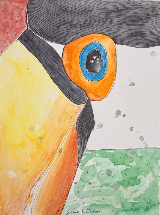 "Toucan Play that Game" Original Watercolor 9" x 12"