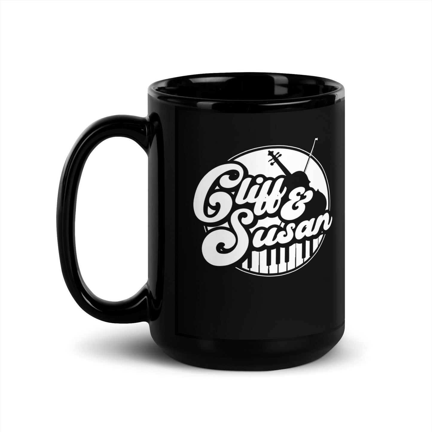 Cliff & Susan Black Glossy Mug