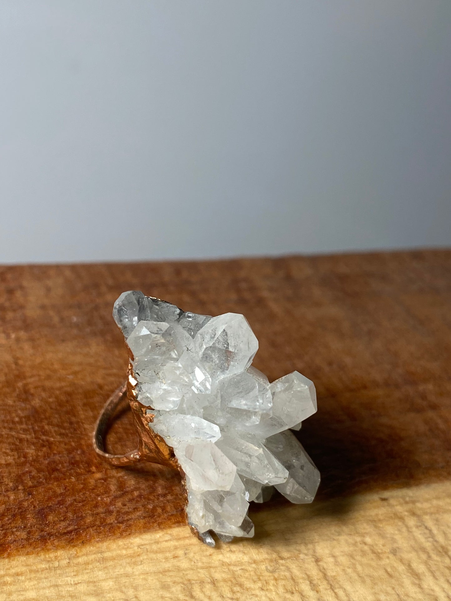 Stunning Crystal Cluster Copper Ring