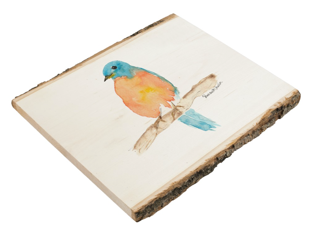 Bird on Wood 11"x12"