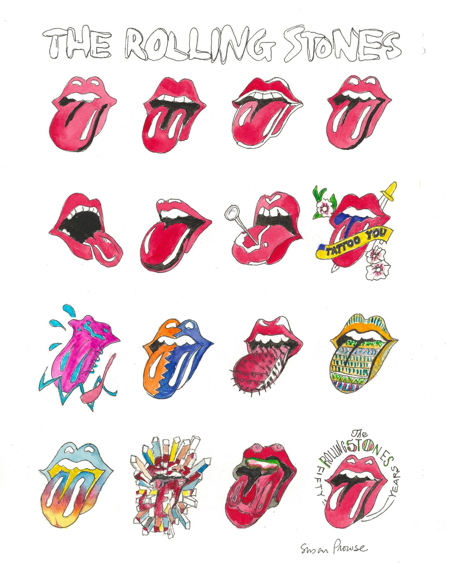 The Stones Original Watercolor by Susan Erwin Prowse