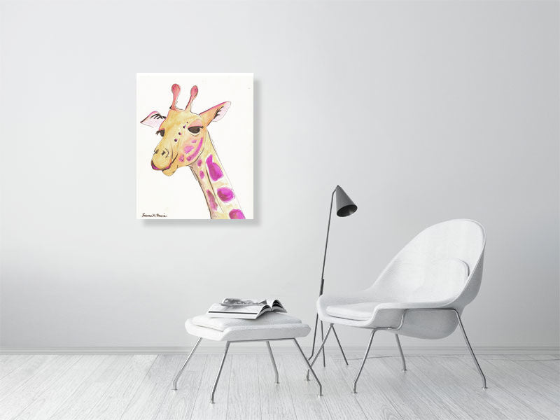 Pink Giraffe (Giclee) by Susan Erwin Prowse