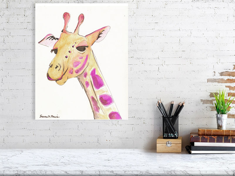 Pink Giraffe (Giclee) by Susan Erwin Prowse